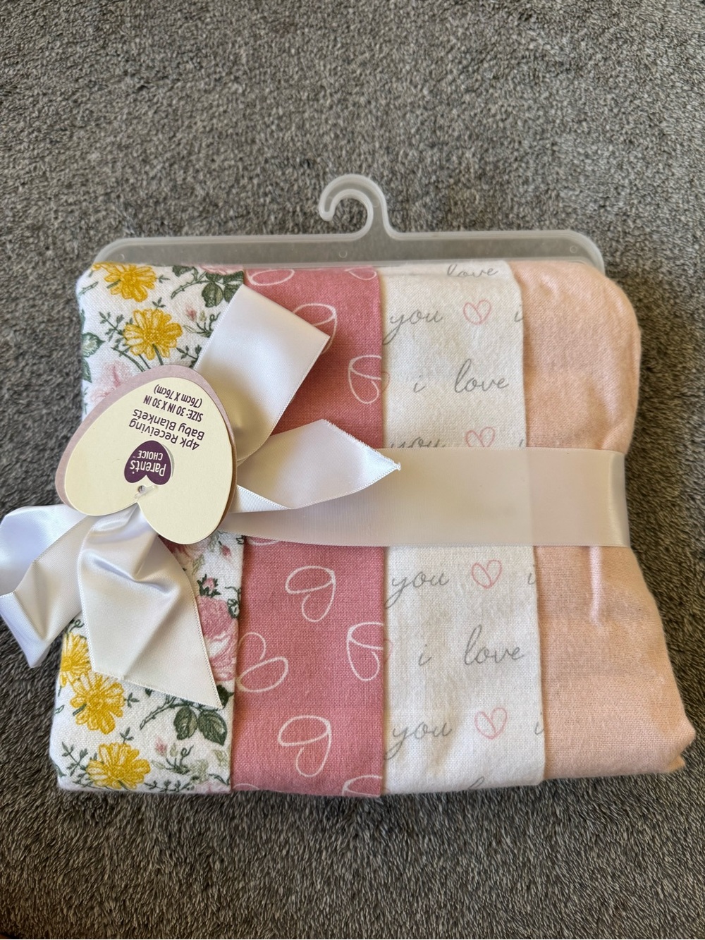 Baby Muslin Swaddle Set - Pink Floral & Love Prints